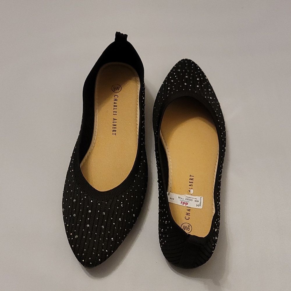 BRAND NEW CHARLES ALBERT STUDDED EMBELLISHMENTS POINTED TOE WOMEN'S FLAT - Picture 6 of 16